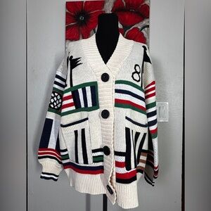 Anthropologie Multicolor Graphic Sweater